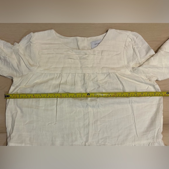 Atelier Camille linen flowy long sleeve blouse size small, white - Picture 8 of 11